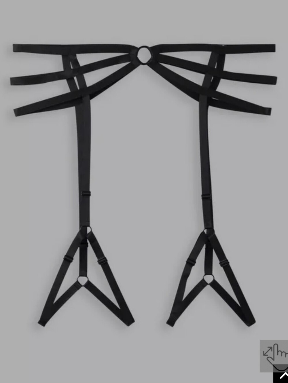 Black Strappy Harness Garter Set